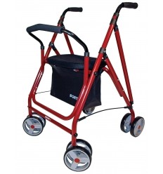 Déambulateur 4 roues léger et pliable Drakon rouge