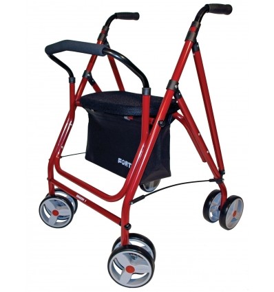 Déambulateur 4 roues léger et pliable Drakon rouge