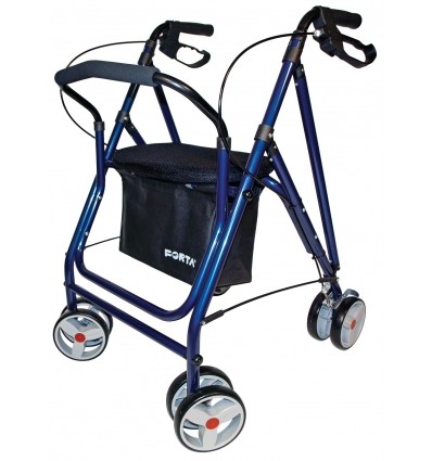 Déambulateur 4 roues léger et pliable Drakon bleu