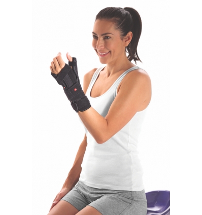 Attelle de poignet-pouce DuoForm+ Donjoy noir et rouge