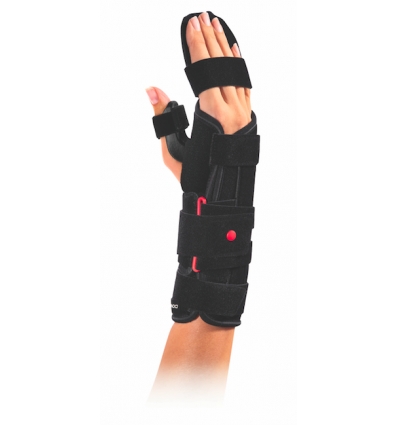 Attelle d'immobilisation poignet, main et doigts Polyform Donjoy noir rouge