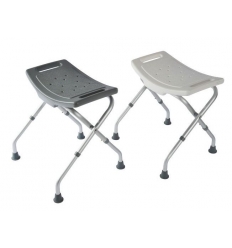 Tabouret de douche pliant blanc et gris Bora