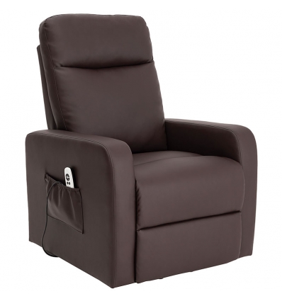 Fauteuil releveur 1 moteur Mint simili-cuir chocolat
