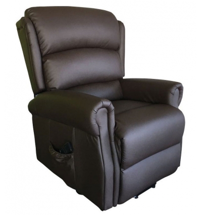 Fauteuil releveur 2 moteurs Renaissance simili chocolat