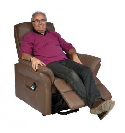 Fauteuil releveur 2 moteurs Diamant cuir cappuccino