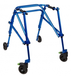 Rollator 4 roues pliable pour enfant Klip bleu