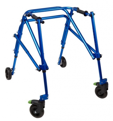Rollator 4 roues pliable pour enfant Klip bleu