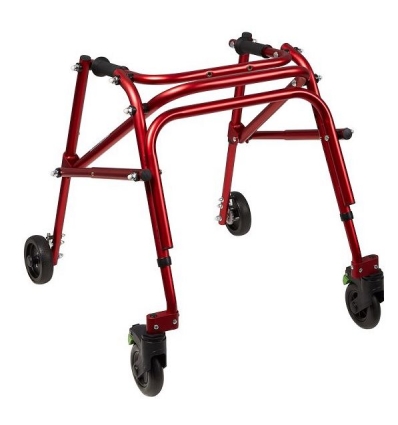 Rollator 4 roues pliable pour enfant Klip rouge