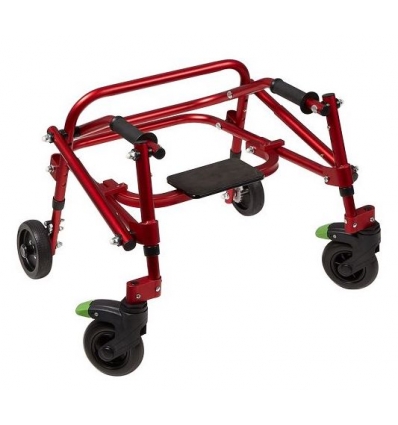 Rollator 4 roues pliable pour enfant Klip rouge avec siège