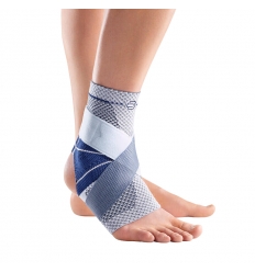 Chevillère élastique de contention MalleoTrain S Open Heel Bauerfeind titane bleu