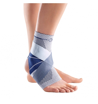 Chevillère élastique de contention MalleoTrain S Open Heel Bauerfeind titane bleu
