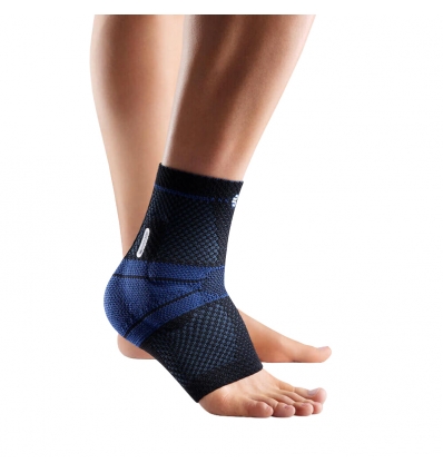 Chevillère active de contention MalleoTrain Bauerfeind noir et bleu