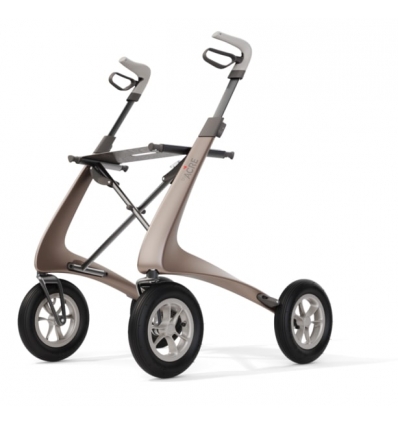 Rollator 4 roues léger Carbon Overland marron