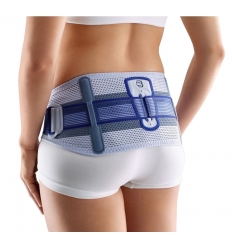 Ceinture lombaire sacro-iliaque Sacroloc Bauerfeind titane / bleu
