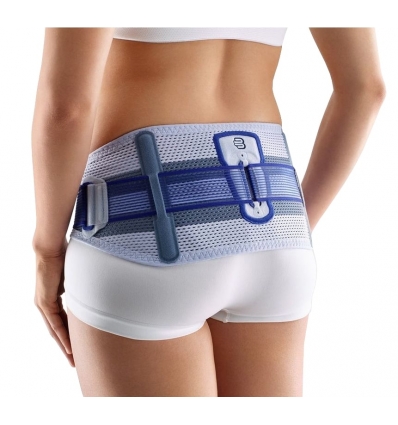 Ceinture lombaire sacro-iliaque Sacroloc Bauerfeind titane / bleu