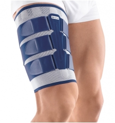 Cuissard médical pour le maintien de la cuisse MyoTrain Bauerfeind titane / bleu