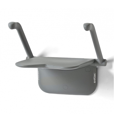 Siège de douche mural Etac Relax avec accoudoirs gris