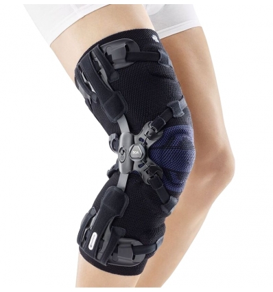 Attelle de genou gonarthrose GenuTrain OA Bauerfeind noir-bleu