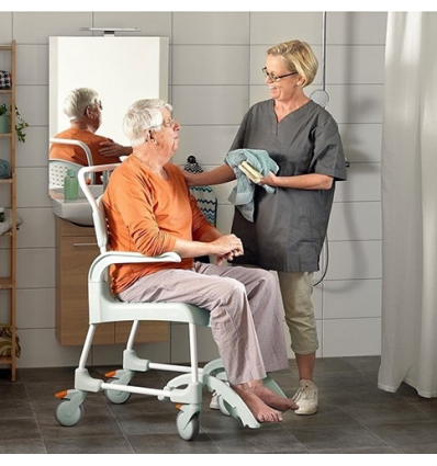Chaise de douche verte Etac Clean à hauteur fixe