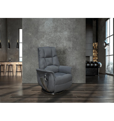 Fauteuil releveur 2 moteurs pivotant Taïga gris