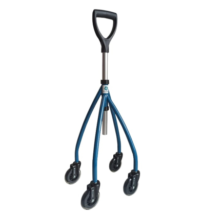 Déambulateur 4 roues à une main Wheeleo bleue