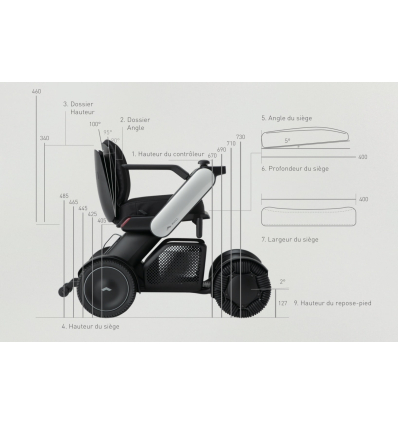 Multiples réglages pour fauteuil roulant électrique Whill Model C