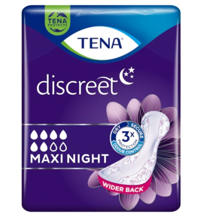 Serviette fuite urinaire Tena Discreet Maxi Night
