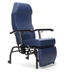Fauteuil de repos relax médical manuel Normandie cuir artificiel bleu Vermeiren