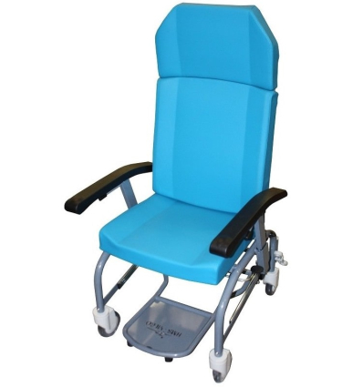 Fauteuil de repos à roulettes Quiego 3500 bleu pétrole