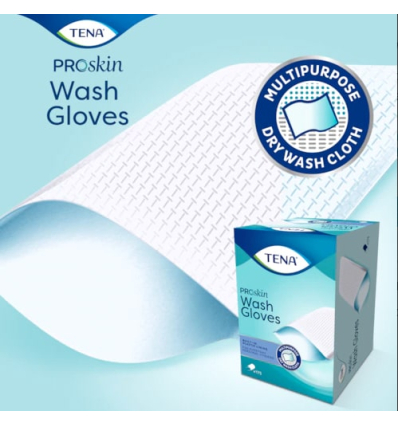 Gant de toilette jetable TENA Wash Gloves ProSkin plastifié