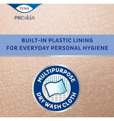 Gant de toilette jetable TENA Wash Gloves ProSkin plastifié