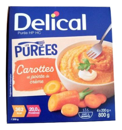 Purée de légumes HP HC Delical carottes et pointe de crème