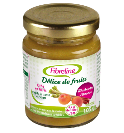 Délice de fruits riche en fibres Fibreline rhubarbe abricot