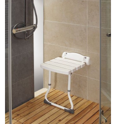 Siège de douche mural rabattable Mayotte blanc