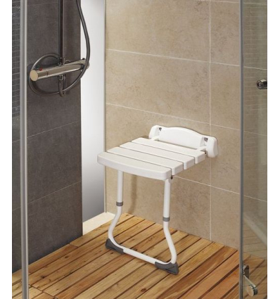 Siège de douche mural rabattable Mayotte blanc