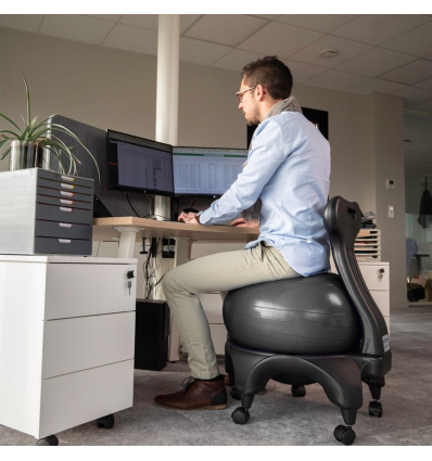Chaise ergonomique avec ballon Tonic Chair Originale noir