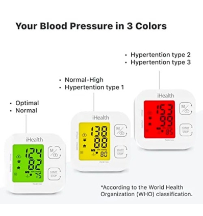 Code couleur du tensiomètre connecté iHealth Track