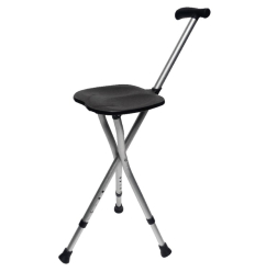 Canne siège pliante ultra légère noire