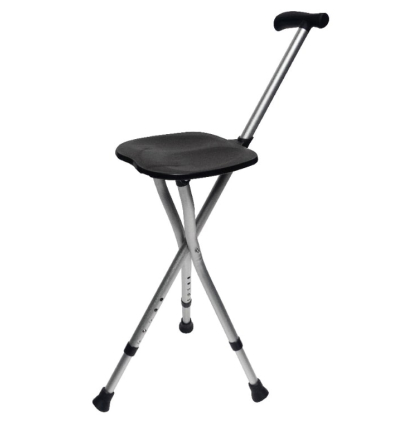 Canne siège pliante ultra légère noire