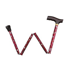 Canne de marche pliante en aluminium réglable fantaisie rouge Euromédis