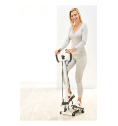 Stepper de fitness debout avec guidon blanc