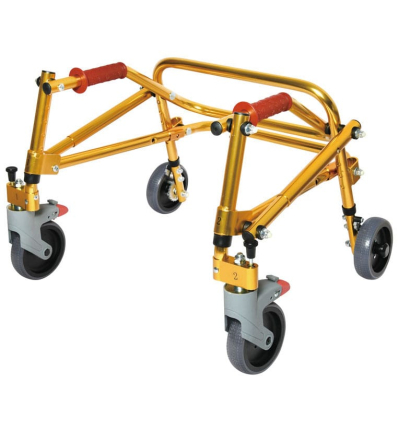 Déambulateur enfant handicapé 4 roues léger et pliable Mambo taille 1 jaune