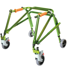 Déambulateur enfant handicapé 4 roues léger et pliable Mambo taille 2 vert