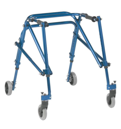 Déambulateur enfant handicapé 4 roues léger et pliable Mambo taille 3 bleu marine