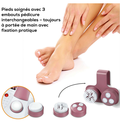 Trois embouts de pédicures inclus dans votre bain de pieds Beurer