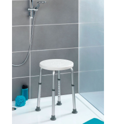 Tabouret de douche réglable blanc