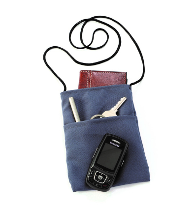 pochette tour de cou bleu marine