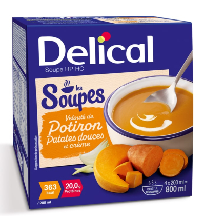 Delical soupe potiron patates douces hyperprotéinée