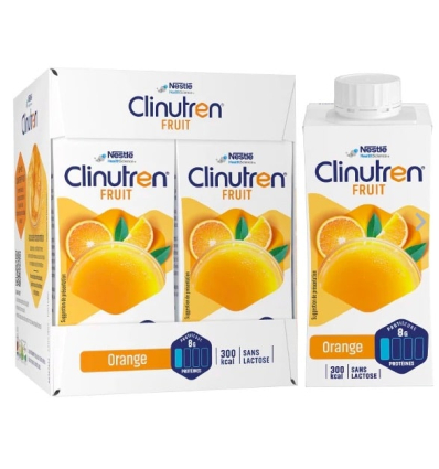 Jus de fruits hyperprotéiné Clinutren Fruit orange Nestlé