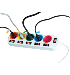 le bloc multiprise multicolore